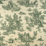 Shower Curtain in Pastorale #3 Green on Cream French Country Toile