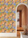 Stylish Orange Wallpaper with Flowers Vogue