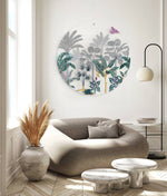 Palms Pattern Printed Transparent Acrylic Circle