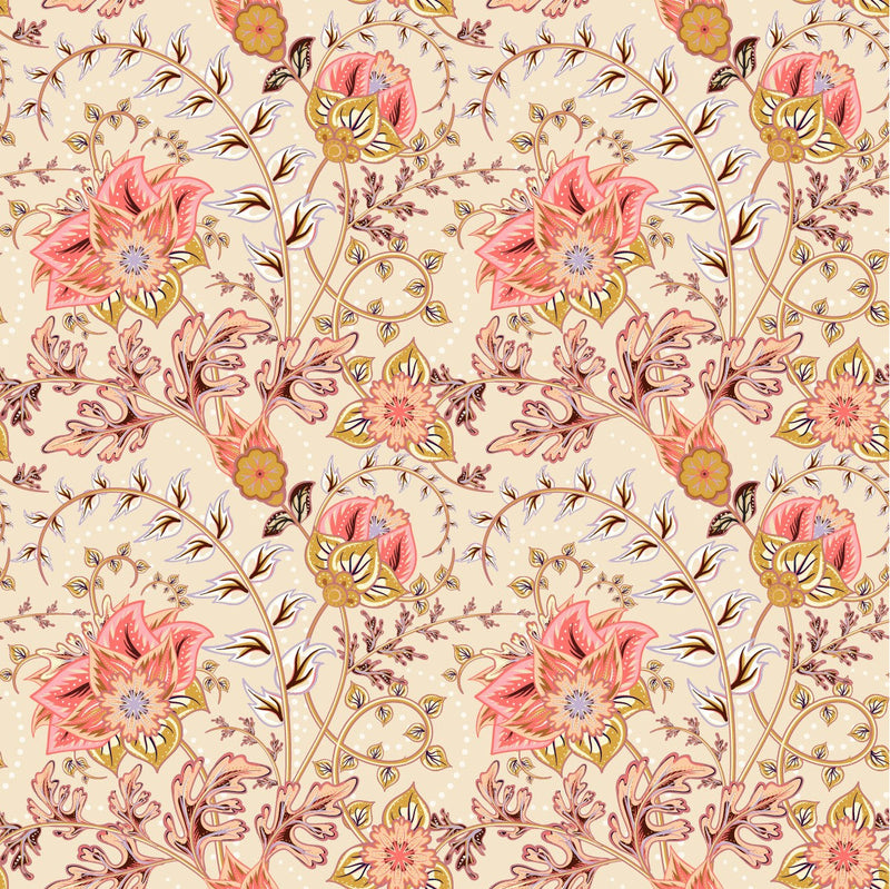 Beige Vintage Pattern Wallpaper