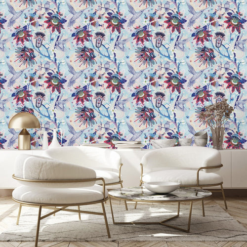 Blue Floral Wallpaper