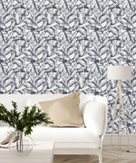 Voguish Contour of Leaves Wallpaper Vogue