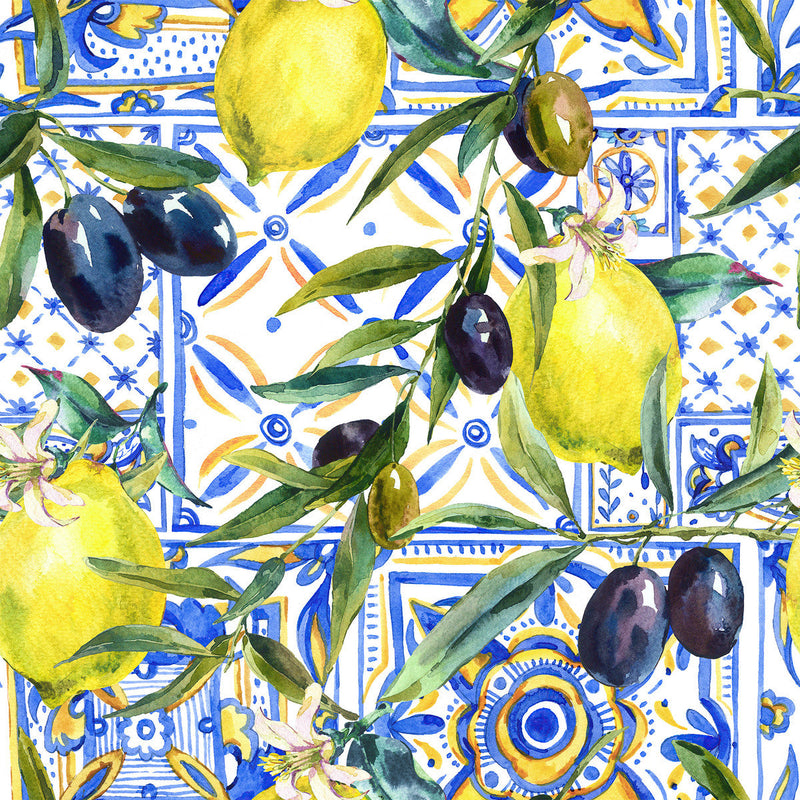 Lemons and Olives Wallpaper