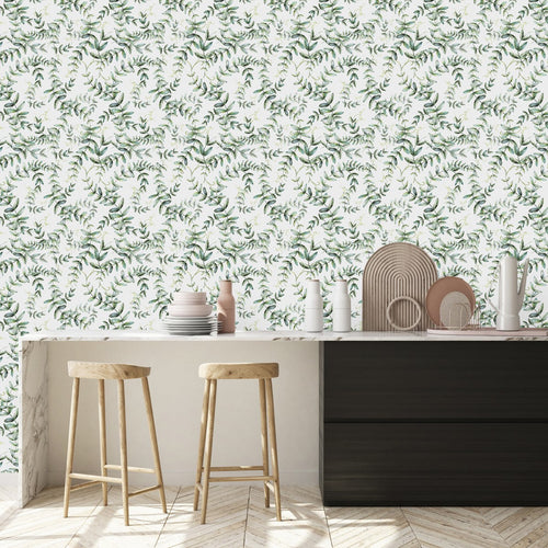 Modish Green Plants Wallpaper Vogue High-Quality