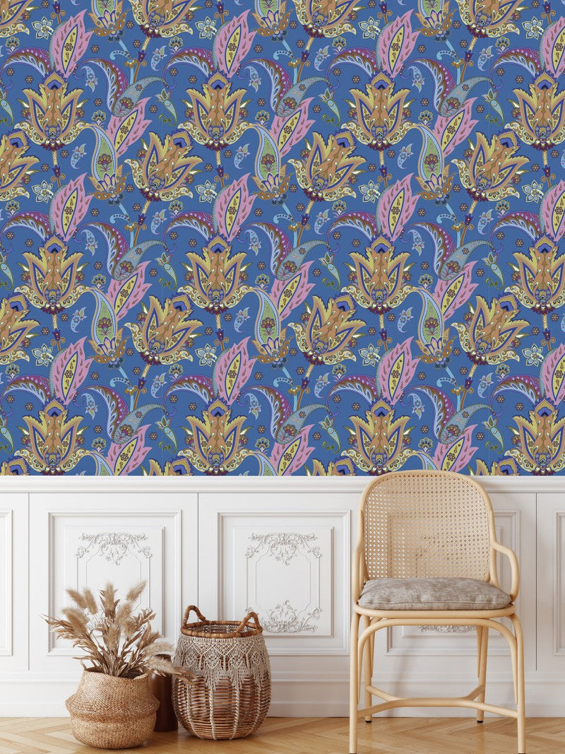 Contemporary Vintage Elements Wallpaper Tasteful