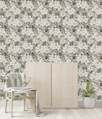 Contemporary White Flowers Wallpaper Fashionable