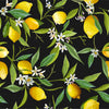 Fashionable Black Wallpaper with Lemons Chic