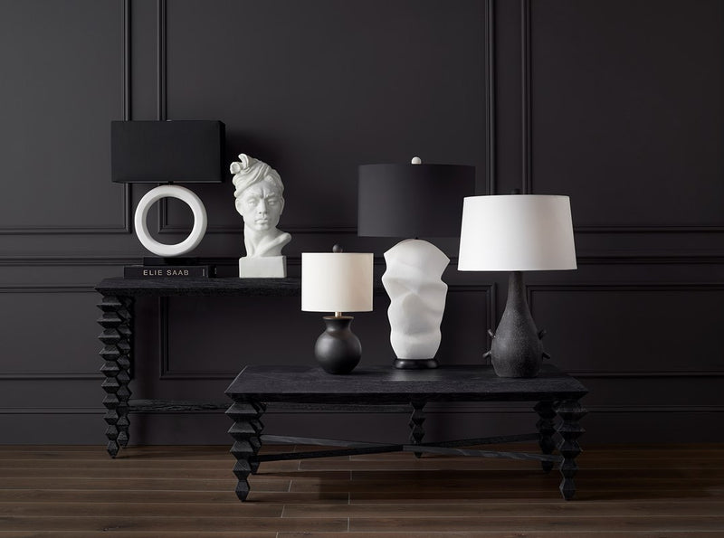 Currey and Company Saranya Black Console Table 3000-0165