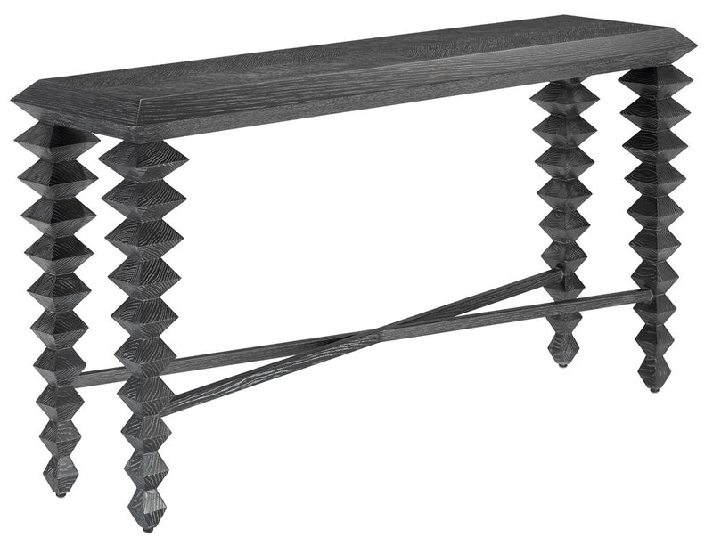 Currey and Company Saranya Black Console Table 3000-0165