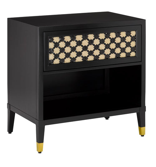 Currey and Company Bramford Black Nightstand 3000-0177