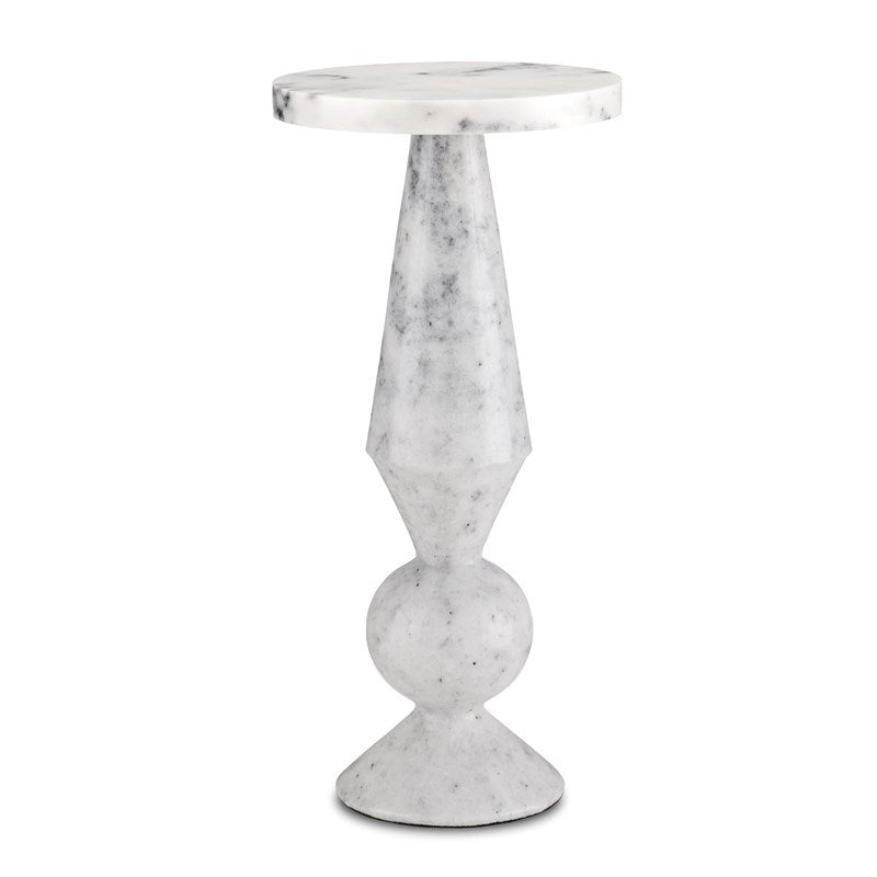 Currey and Company Quince White Marble Accent Table 3000-0223