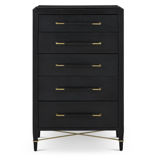 Currey and Company Verona Black Five-Drawer Chest 3000-0248