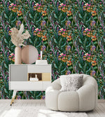 Dark Green Herbal Wallpaper