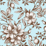 Stylish Blue Floral Wallpaper Chic High-Quality