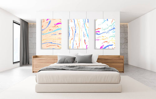 Color Splashes Set of 3 Prints Modern Wall Art Modern Artwork