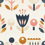 Geometrical Floral Pattern Wallpaper