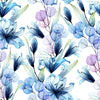 Blue Flowers and Leaves Wallpaper