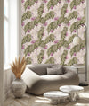 Pink and Green Colors of Tropical Wallpaper