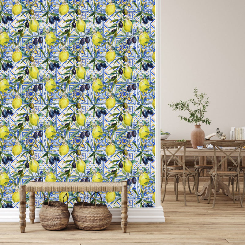 Lemons and Olives Wallpaper