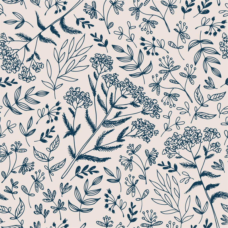 Pink Wallpaper with Wiildflowers