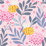 Pink Wallpaper with Bees