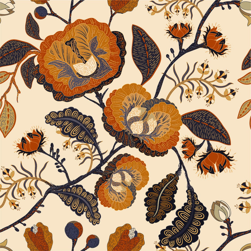 Brown Floral Wallpaper