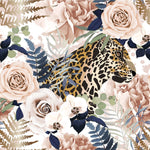 Leopard between Flowers Wallpaper