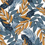 Blue and Orange Leaves Wallpaper