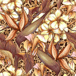 Leopard Wallpaper with Flowers
