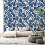 Blue Indian Design Wallpaper