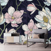 Dark Purple Wallpaper with Flowers