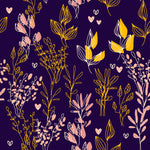 Voguish Dark Wallpaper with Multicolored Leaves Chic
