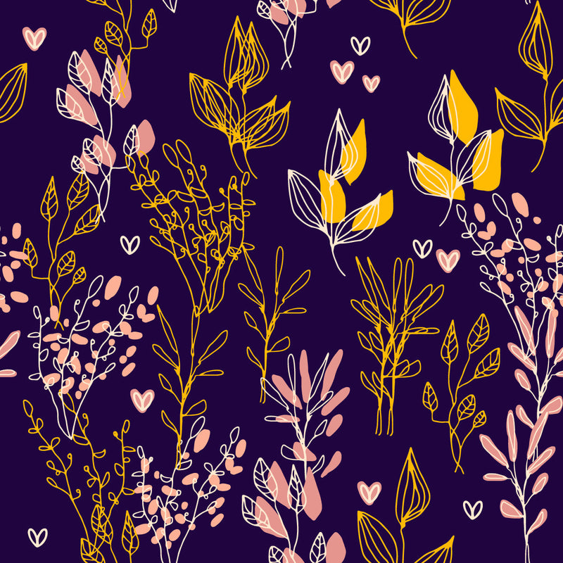Voguish Dark Wallpaper with Multicolored Leaves Chic