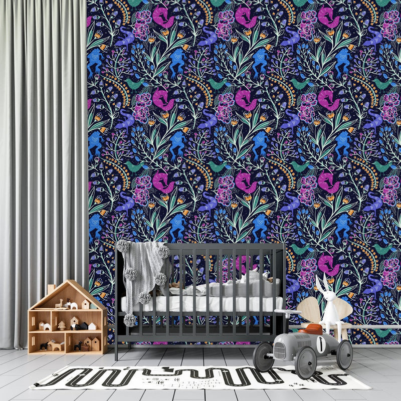 Brightly Floral Wallpaper for Kids