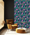 Pink Flowers between Leaves Wallpaper