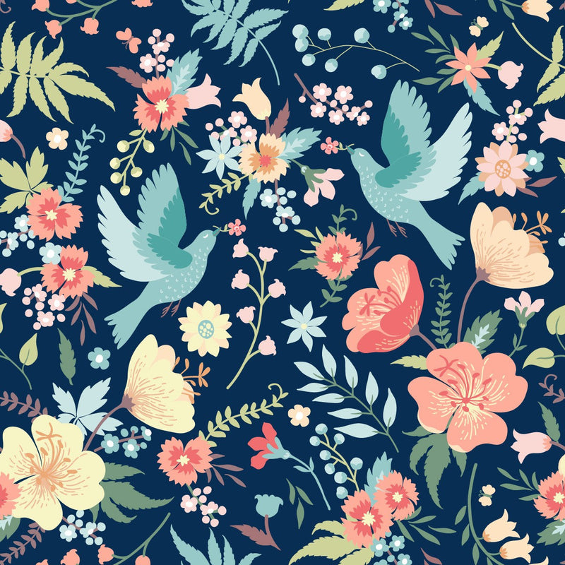 Birds and Flowers Wallpaper