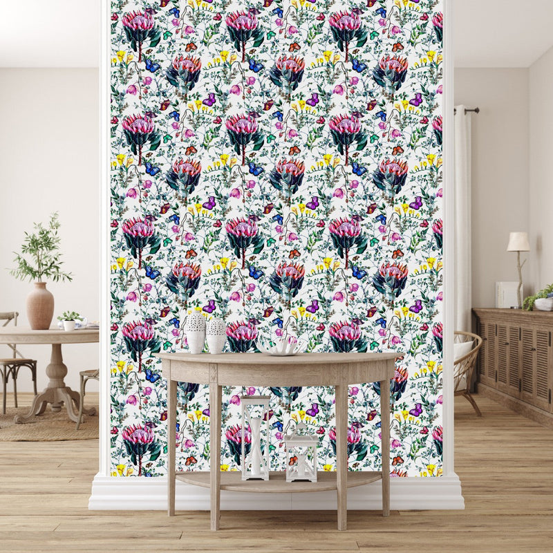 Protea with Wildflowers Wallpaper