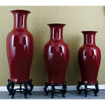 Lovecup Red Porcelain Vase 42" Tall x 17.5" Wide