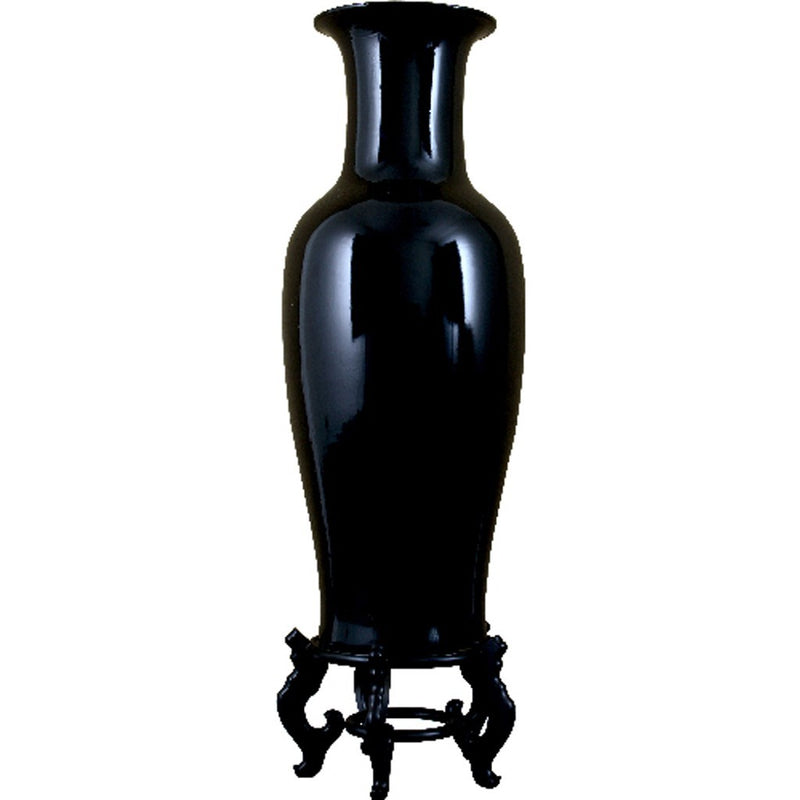 Lovecup Black Porcelain Vase on Stand 32.25" Height L058