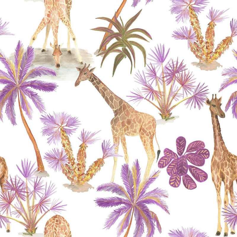Giraffe between Palms Wallpaper