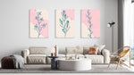 Plants Pattern Set of 3 Prints Modern Wall Art Modern Artwork