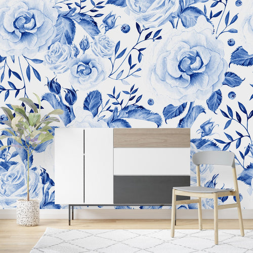 Blue Floral Wallpaper
