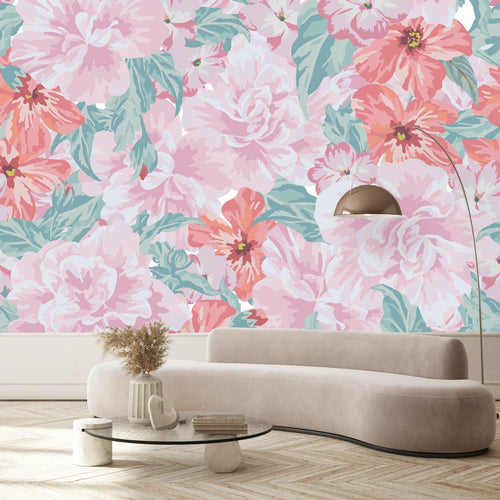 Pink Gentle Flowers Wallpaper
