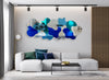 Oversized Wall Decor Blue Mirrored Acrylic Art