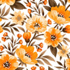 Orange Flowers with Brown Leaves Wallpaper