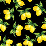 Contemporary Black Wallpaper with Lemons Vogue