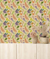 Beige Wallpaper with Ferns
