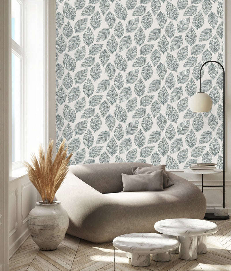 Stylish Grey Leaves Wallpaper Smart