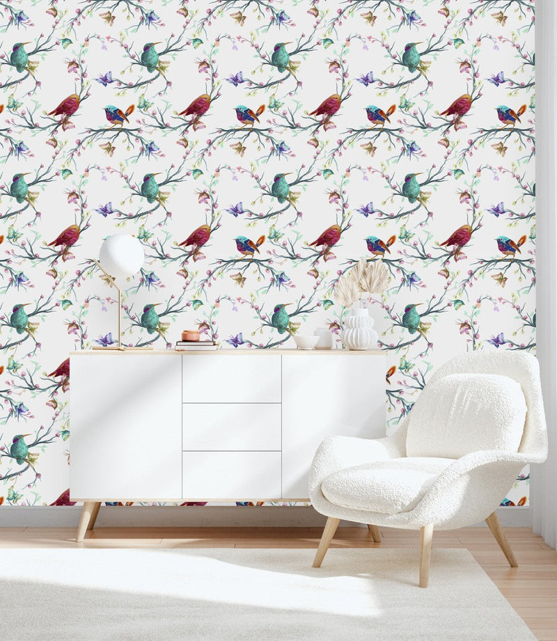 Birds and Butterflies Wallpaper