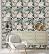Elegant Grey Leaves Wallpaper Chic